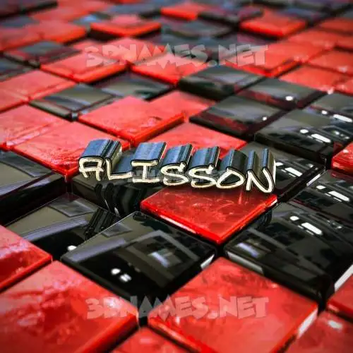 alisson in Red Checkered style - 3D name wallpaper