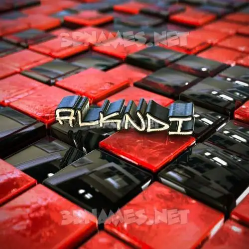 alkndi in Red Checkered style - 3D name wallpaper