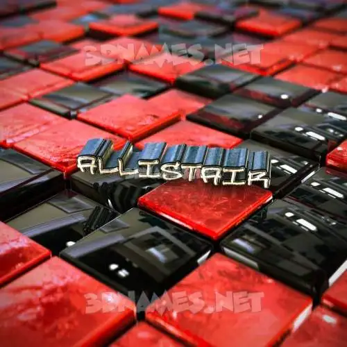 allistair in Red Checkered style - 3D name wallpaper