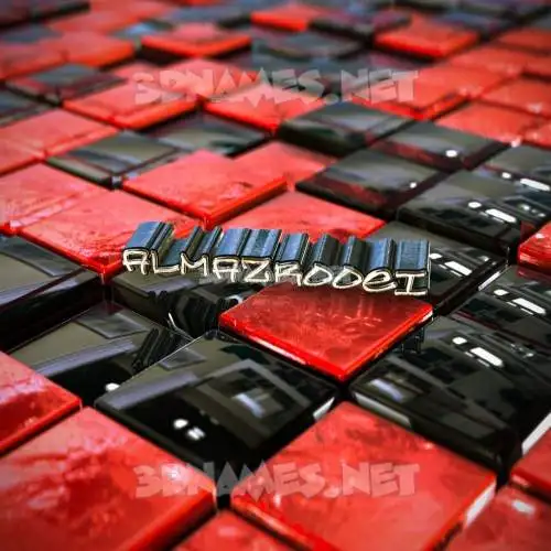 almazrooei in Red Checkered style - 3D name wallpaper
