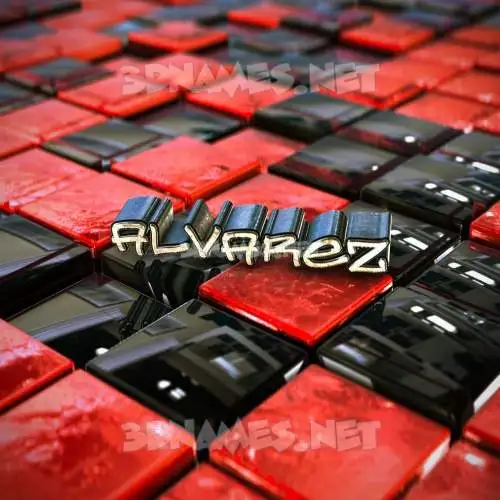 alvarez in Red Checkered style - 3D name wallpaper