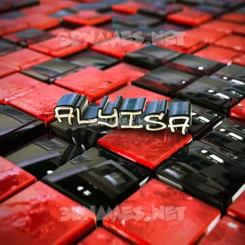 alyisa in Red Checkered style - 3D name wallpaper