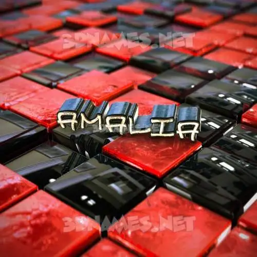 amalia in Red Checkered style - 3D name wallpaper