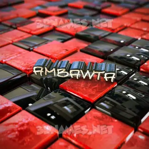 ambawta in Red Checkered style - 3D name wallpaper