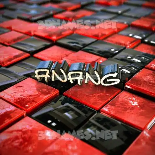 anang in Red Checkered style - 3D name wallpaper