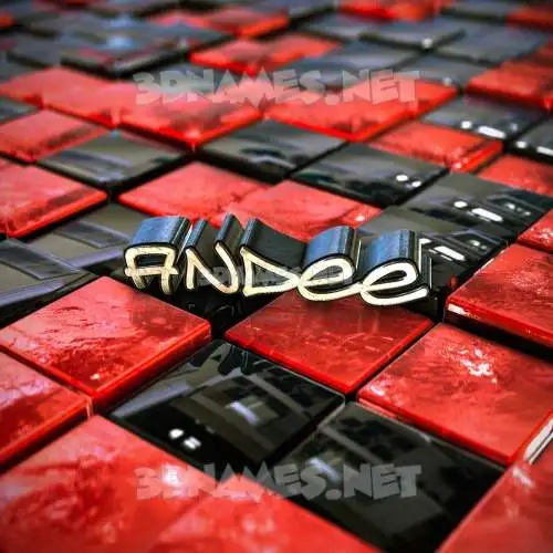 andee in Red Checkered style - 3D name wallpaper