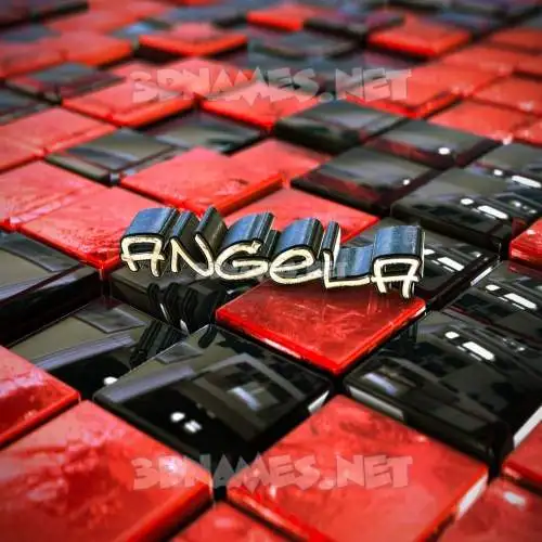 angela in Red Checkered style - 3D name wallpaper