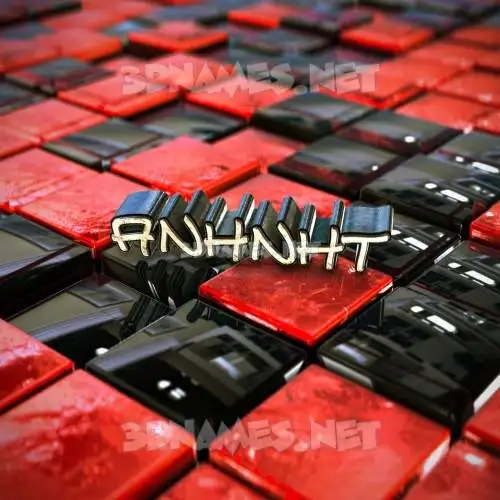anhnht in Red Checkered style - 3D name wallpaper
