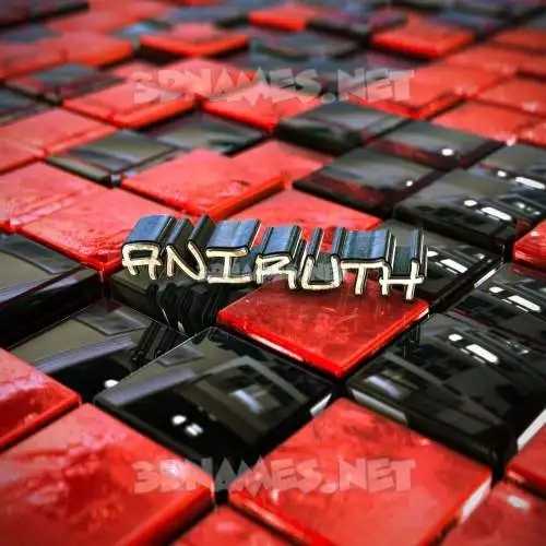 aniruth in Red Checkered style - 3D name wallpaper