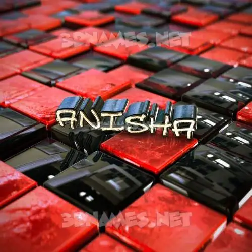 anisha in Red Checkered style - 3D name wallpaper