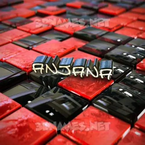 anjana in Red Checkered style - 3D name wallpaper