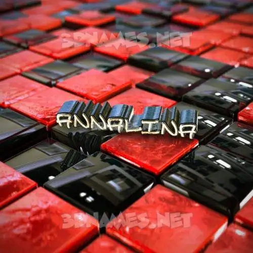 annalina in Red Checkered style - 3D name wallpaper