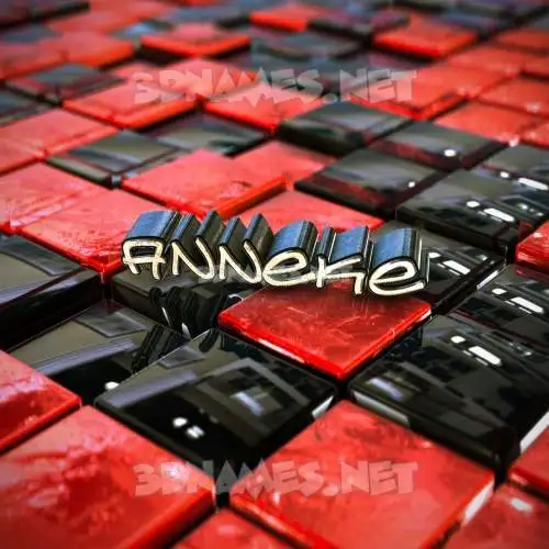 anneke in Red Checkered style - 3D name wallpaper