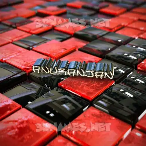 anuranjan in Red Checkered style - 3D name wallpaper