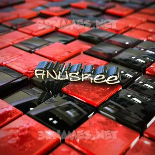 anusree in Red Checkered style - 3D name wallpaper
