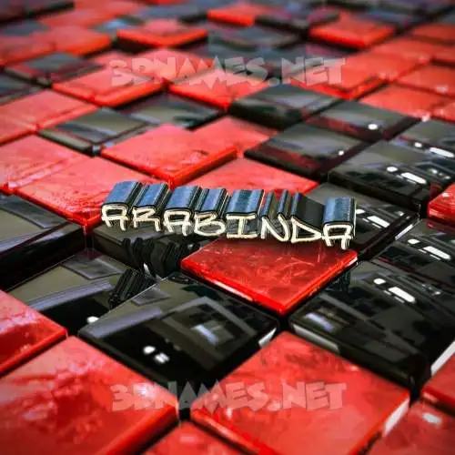 arabinda in Red Checkered style - 3D name wallpaper