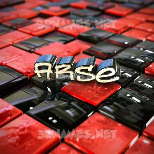 arse in Red Checkered style - 3D name wallpaper