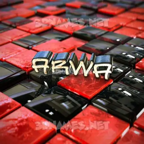 arwa in Red Checkered style - 3D name wallpaper