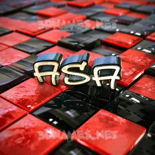 asa in Red Checkered style - 3D name wallpaper