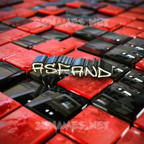 asfand in Red Checkered style - 3D name wallpaper