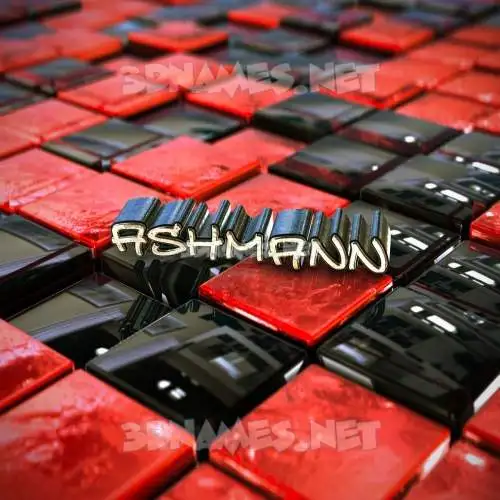 ashmann in Red Checkered style - 3D name wallpaper