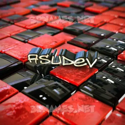 asudev in Red Checkered style - 3D name wallpaper