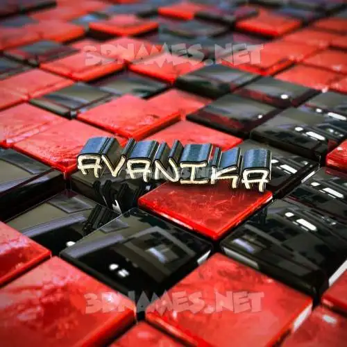 avanika in Red Checkered style - 3D name wallpaper