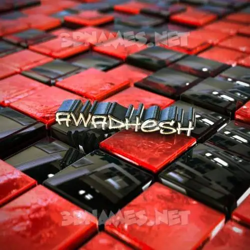 awadhesh in Red Checkered style - 3D name wallpaper