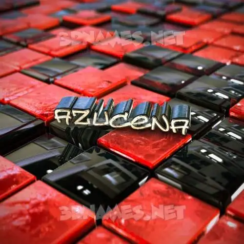 azucena in Red Checkered style - 3D name wallpaper