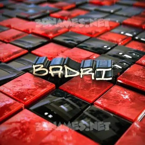 badri in Red Checkered style - 3D name wallpaper