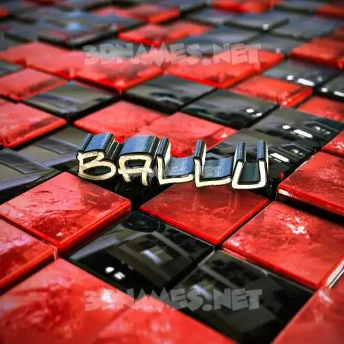 ballu in Red Checkered style - 3D name wallpaper ballu in Red Checkered style - 3D name wallpaper