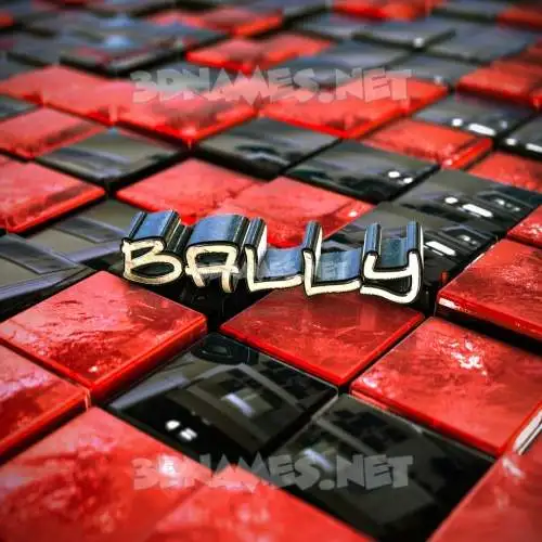 bally in Red Checkered style - 3D name wallpaper