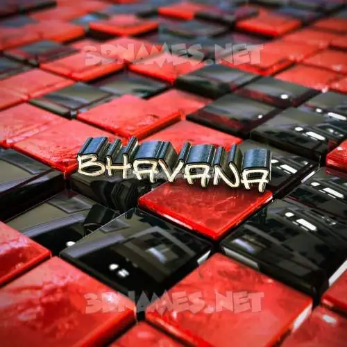 bhavana in Red Checkered style - 3D name wallpaper
