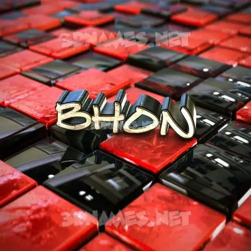 bhon in Red Checkered style - 3D name wallpaper bhon in Red Checkered style - 3D name wallpaper