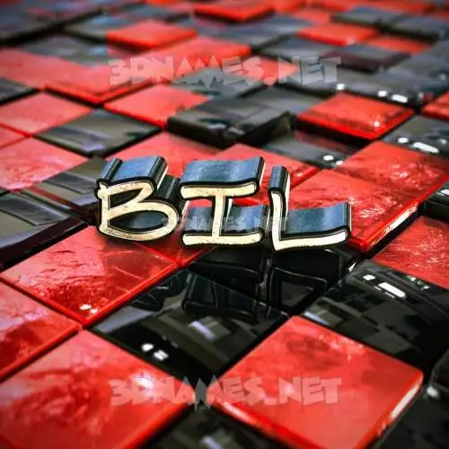 bil in Red Checkered style - 3D name wallpaper bil in Red Checkered style - 3D name wallpaper