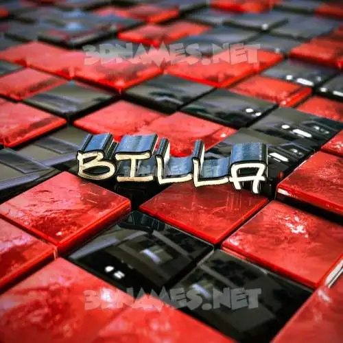 billa in Red Checkered style - 3D name wallpaper