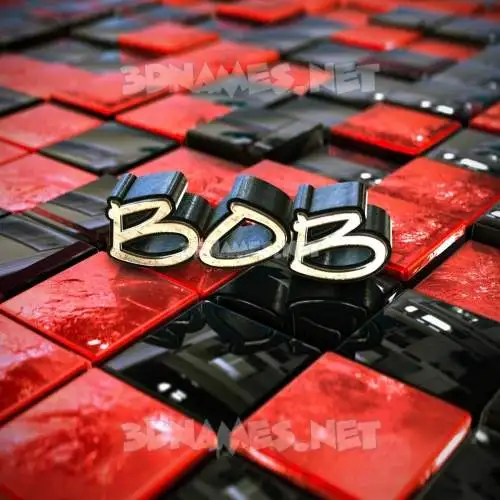 bob in Red Checkered style - 3D name wallpaper