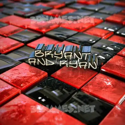bryant and ryan in Red Checkered style - 3D name wallpaper