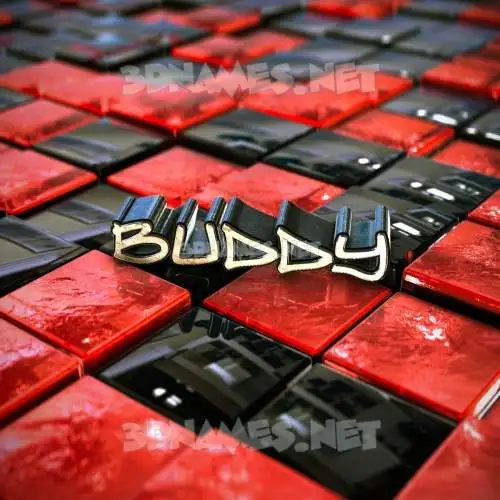 buddy in Red Checkered style - 3D name wallpaper buddy in Red Checkered style - 3D name wallpaper