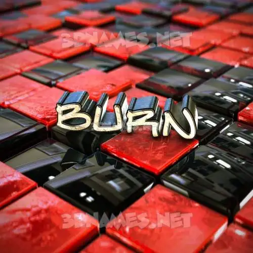 burn in Red Checkered style - 3D name wallpaper burn in Red Checkered style - 3D name wallpaper
