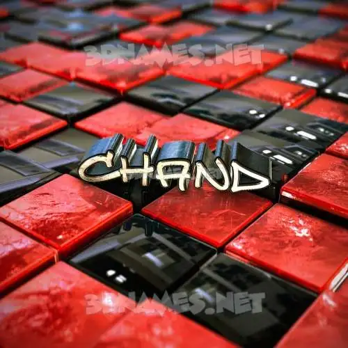 chand in Red Checkered style - 3D name wallpaper