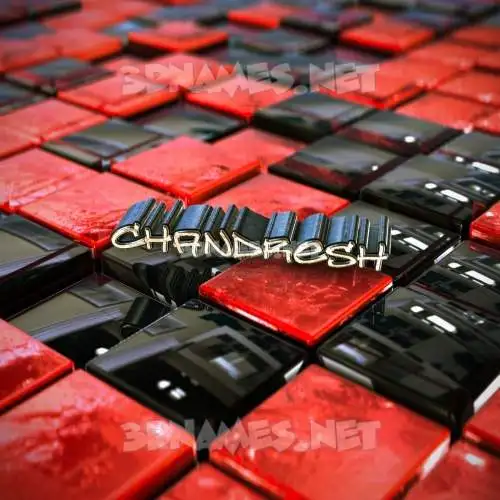 chandresh in Red Checkered style - 3D name wallpaper