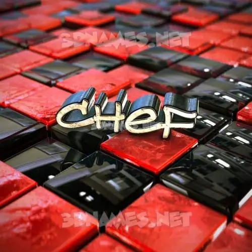 chef in Red Checkered style - 3D name wallpaper