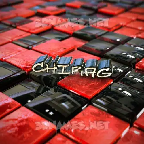 chirag in Red Checkered style - 3D name wallpaper