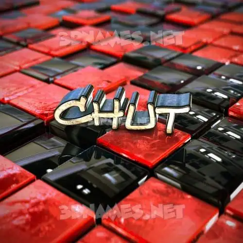 chut in Red Checkered style - 3D name wallpaper