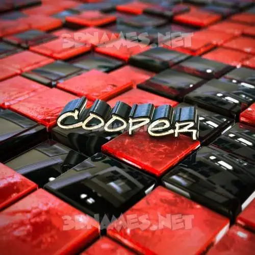 cooper in Red Checkered style - 3D name wallpaper