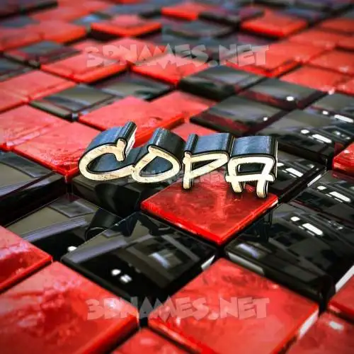 copa in Red Checkered style - 3D name wallpaper