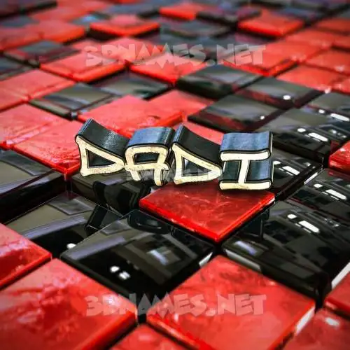 dadi in Red Checkered style - 3D name wallpaper dadi in Red Checkered style - 3D name wallpaper