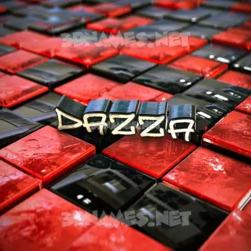 dazza in Red Checkered style - 3D name wallpaper