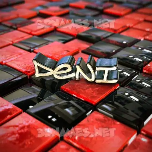 deni in Red Checkered style - 3D name wallpaper